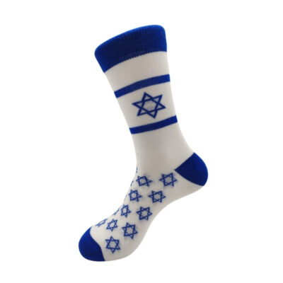 גרביים צבעוניים בעיצוב דגל ישראל